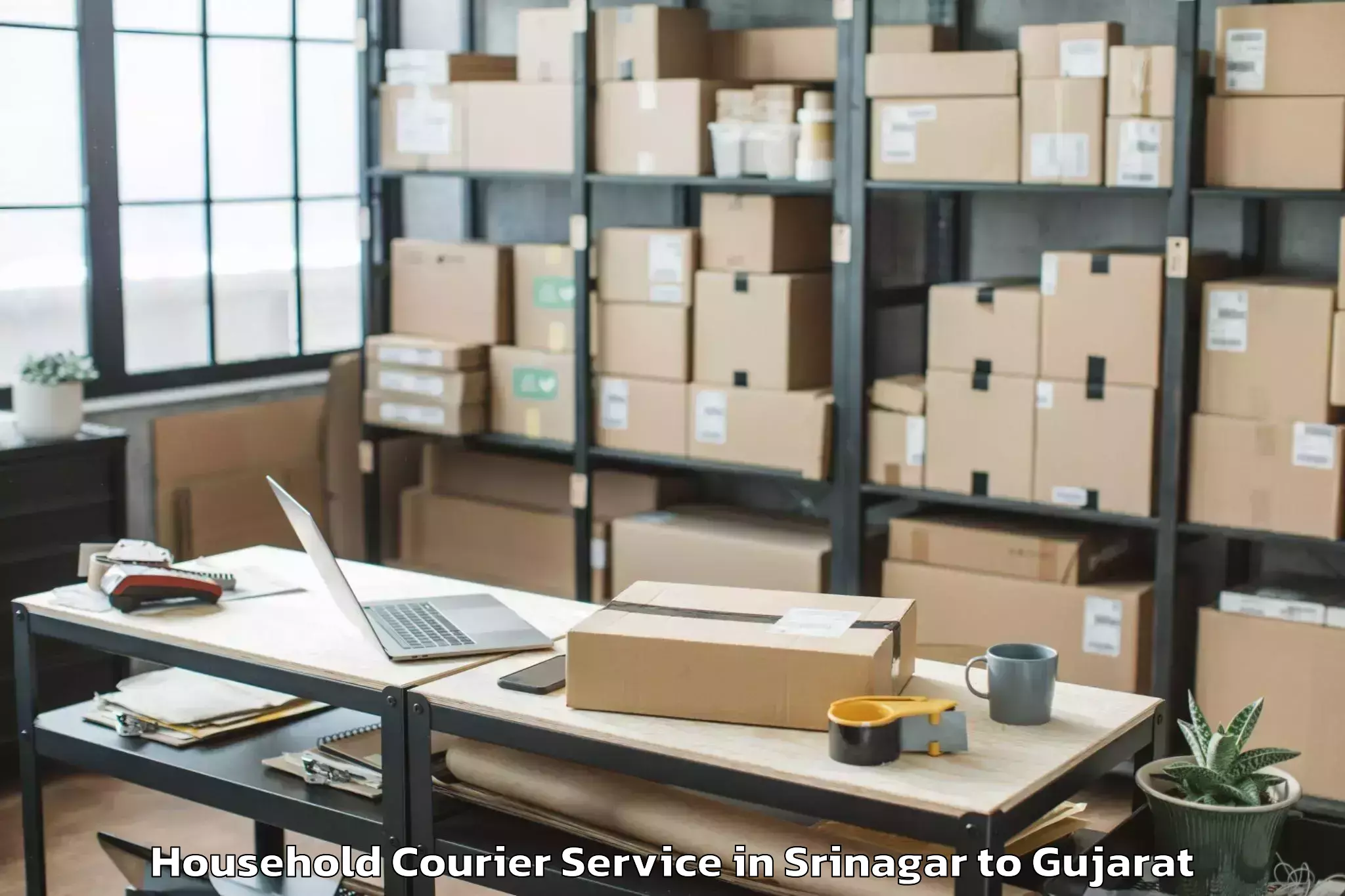 Expert Srinagar to Visnagar Household Courier